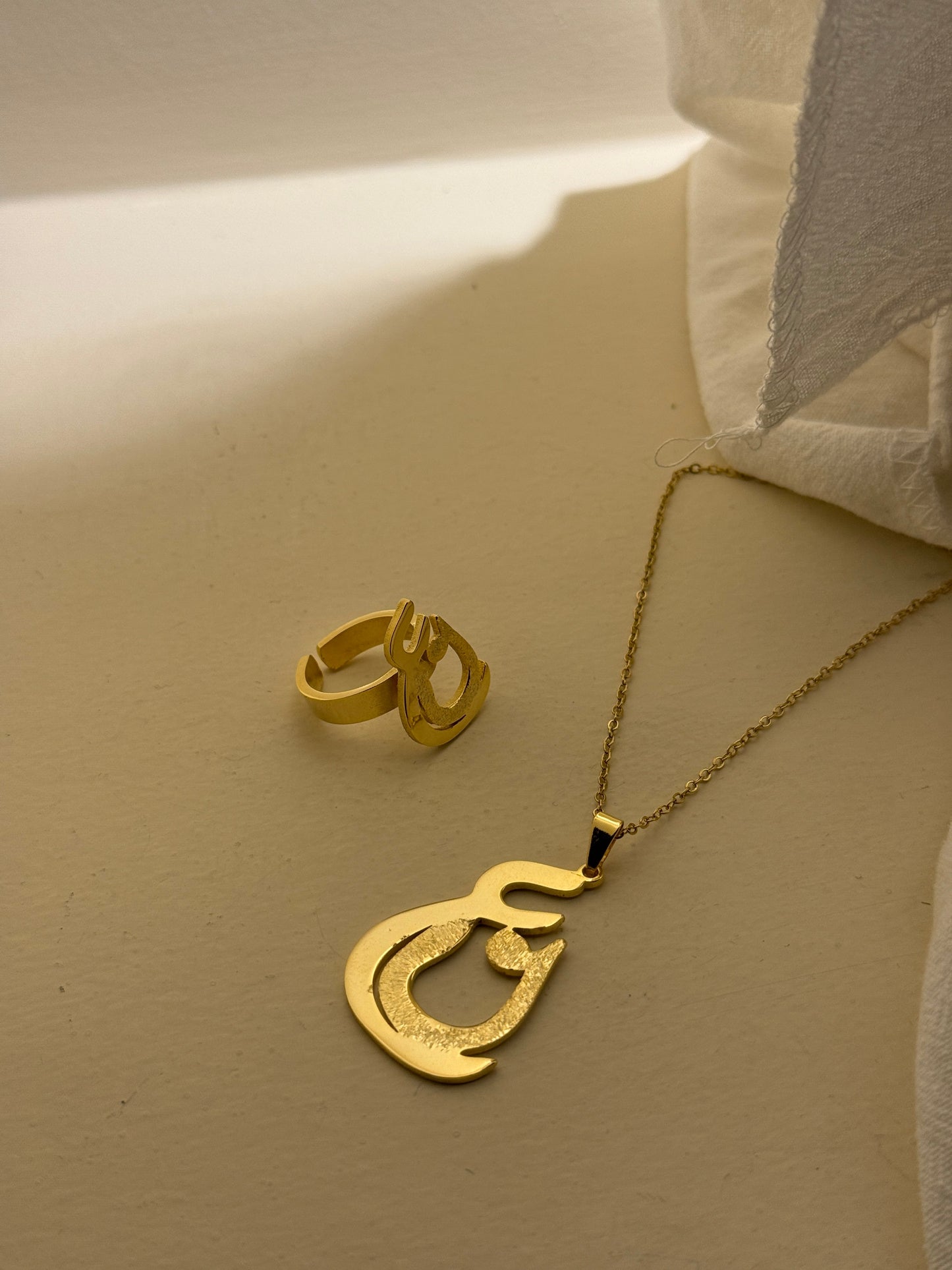 Necklace and ring with the letter of your choice
