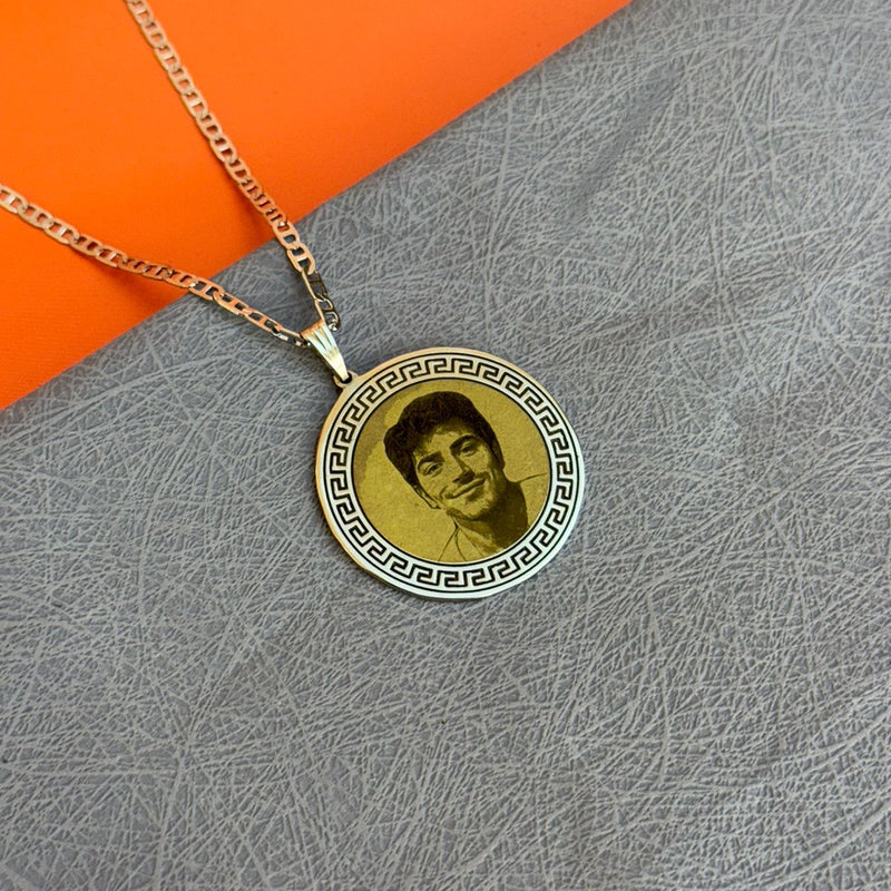 Men's photo necklace