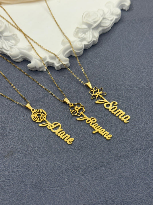 Floral Name Necklace