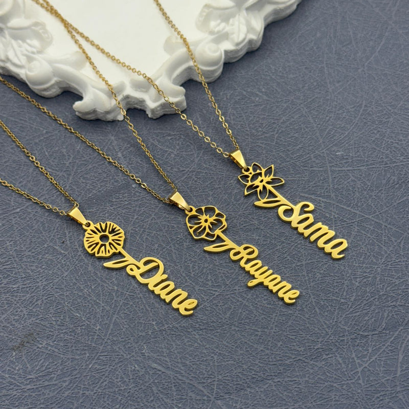 Floral Name Necklace