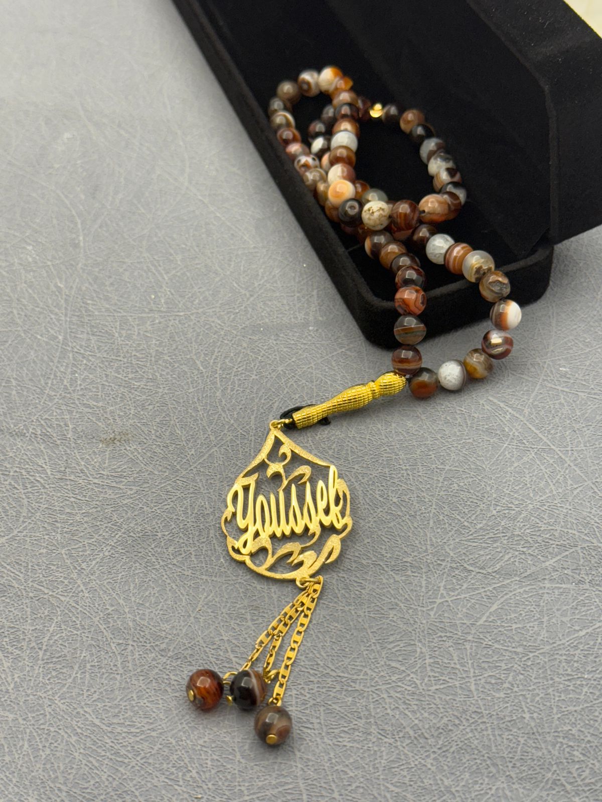 Personalized Tiger's Eye Rosary (Misbaha)