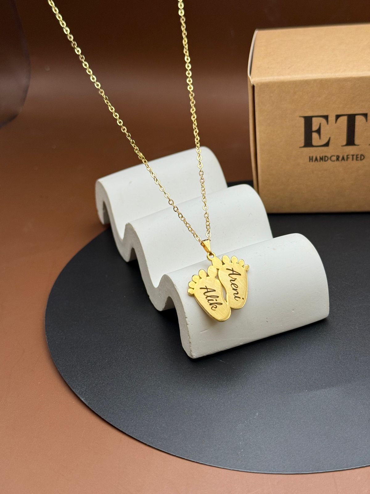 Plated Custom Baby Feet Necklace