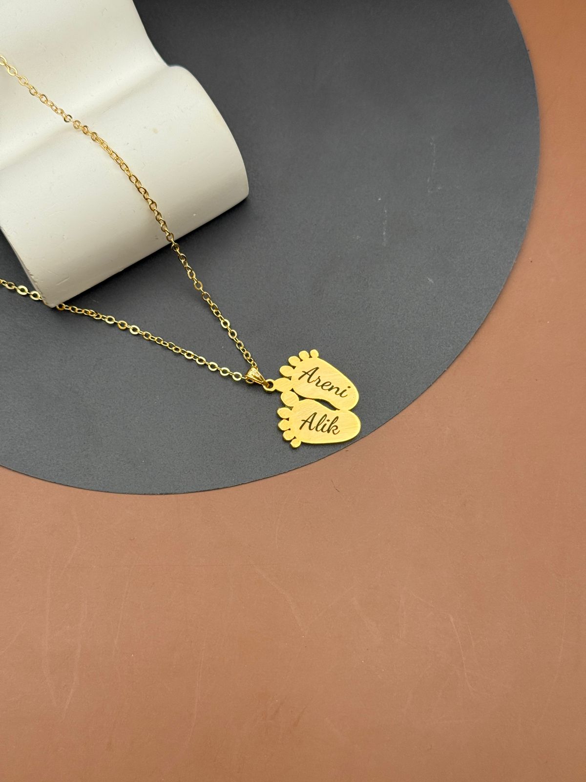 Plated Custom Baby Feet Necklace