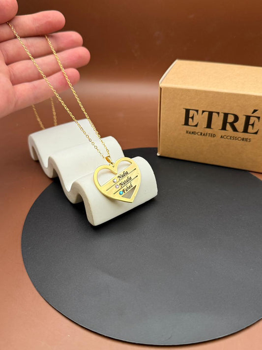 Custom Family Heart Necklace