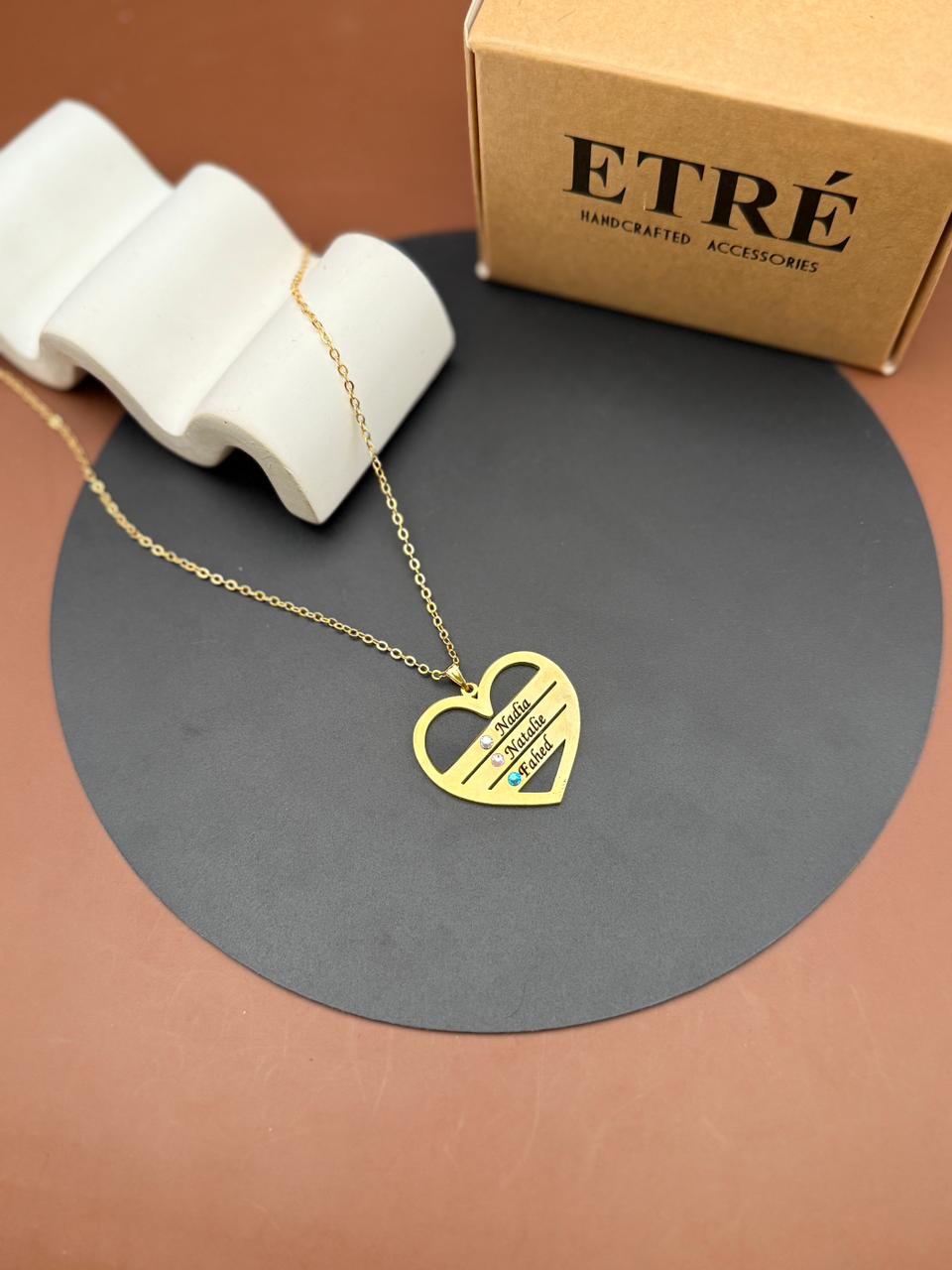 Custom Family Heart Necklace