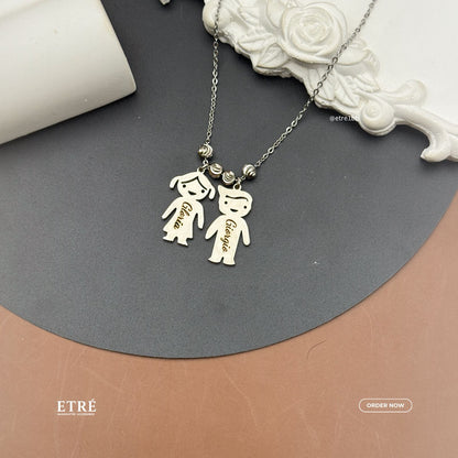Personalized Kids Charm Necklace for Moms