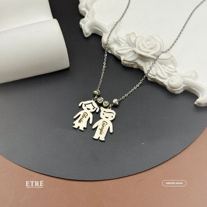 Personalized Kids Charm Necklace for Moms
