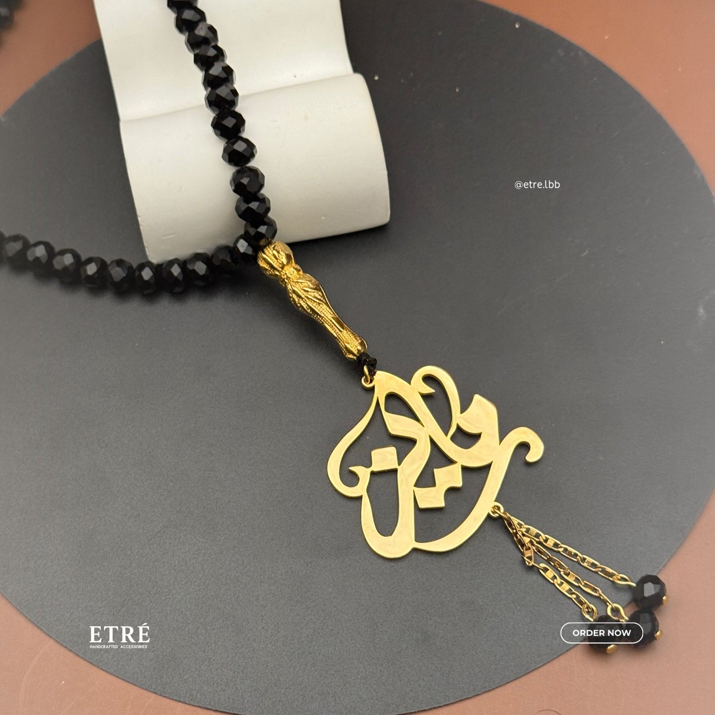 Elegant Black & Gold Custom Prayer Beads
