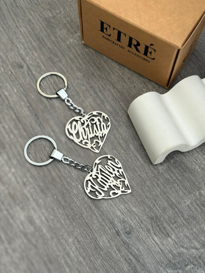 The Luxury Heart Name Keychain