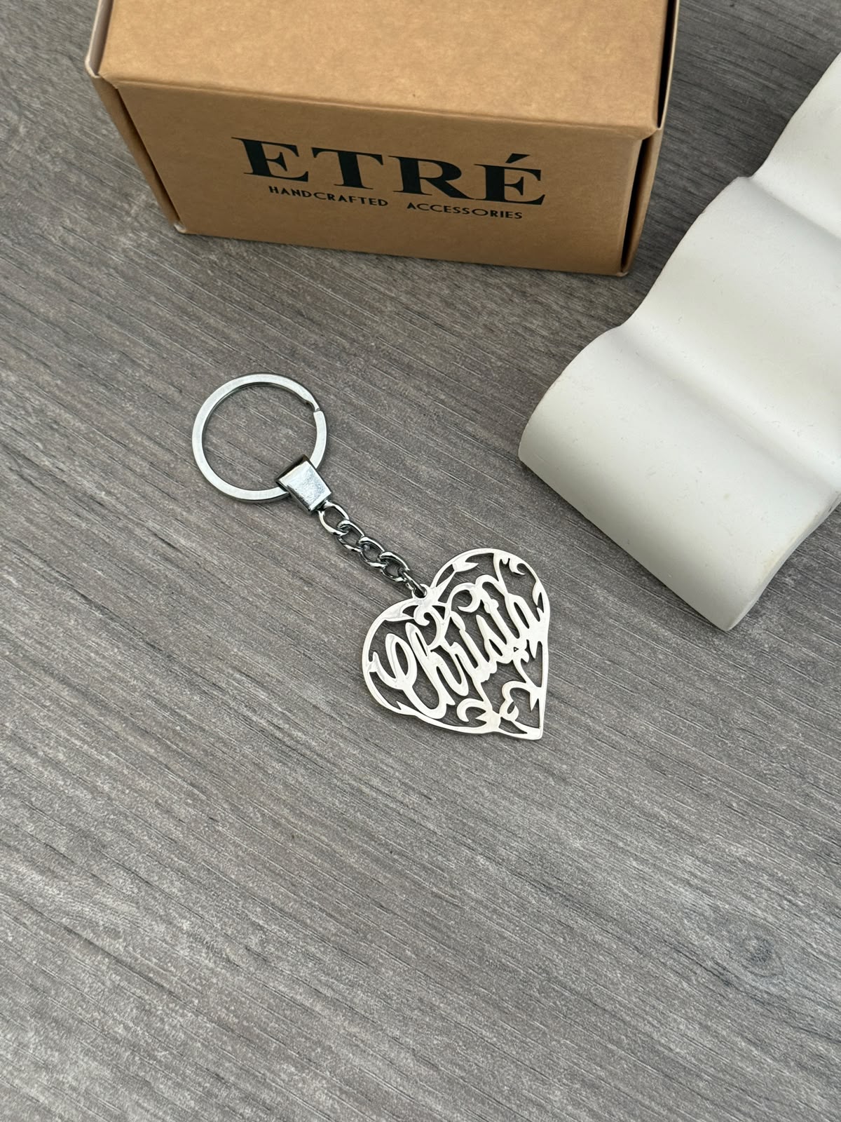 The Luxury Heart Name Keychain