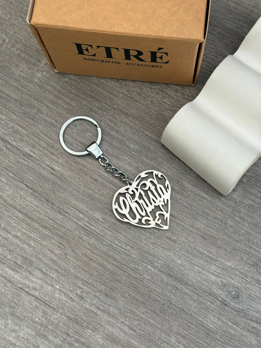 The Luxury Heart Name Keychain