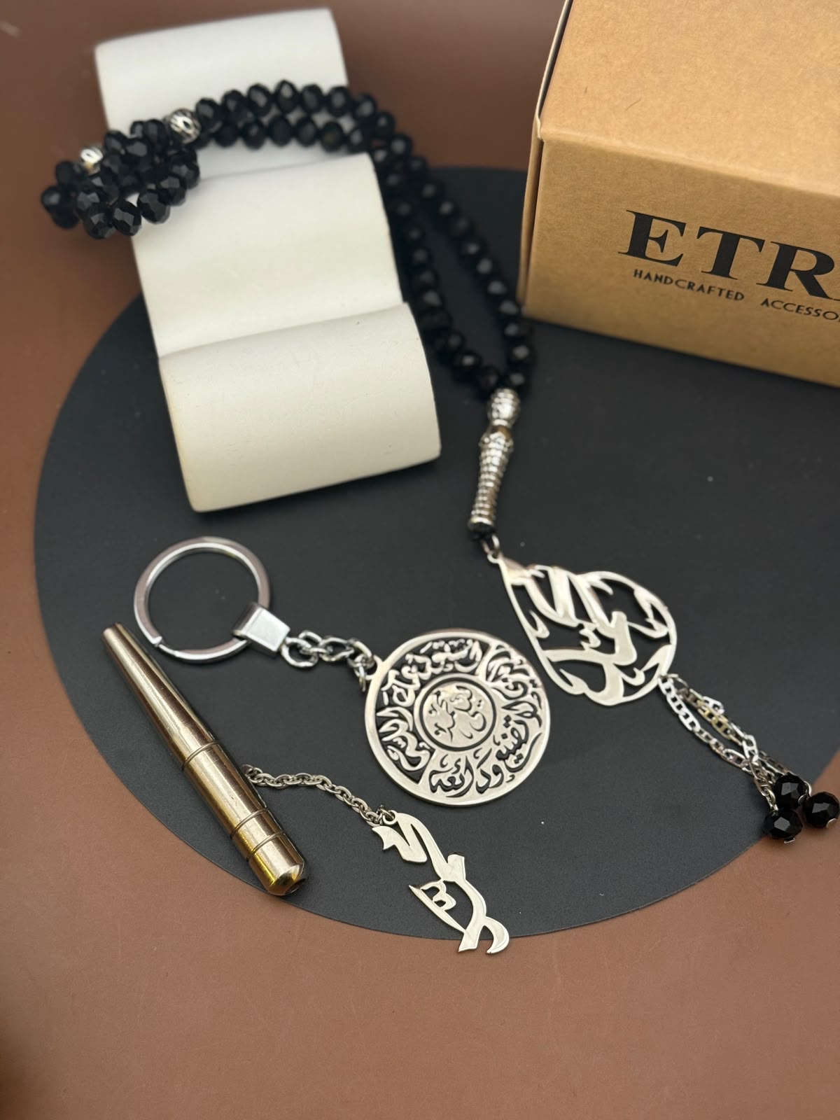 The Heritage Premium Trio Set (Misbaha, Hookah Mouthpiece & Calligraphy Keychain)