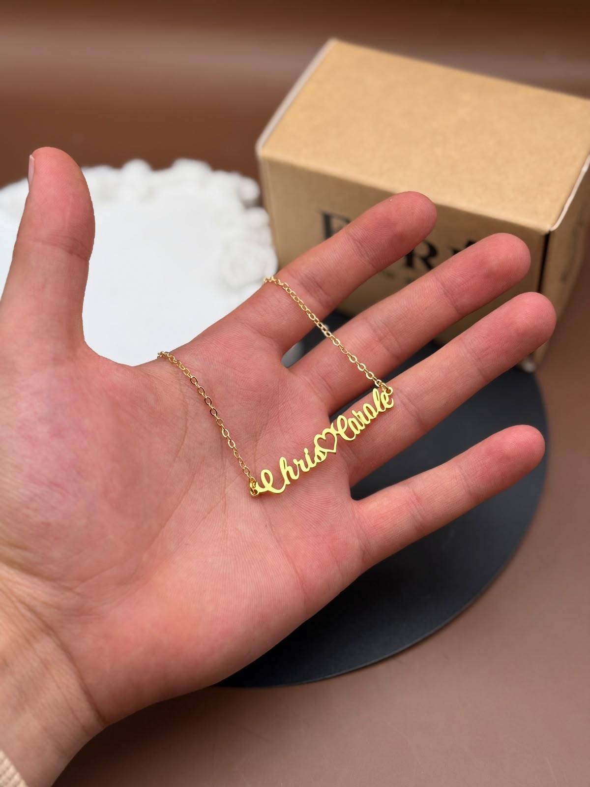 Custom Couple Name Necklace with Heart