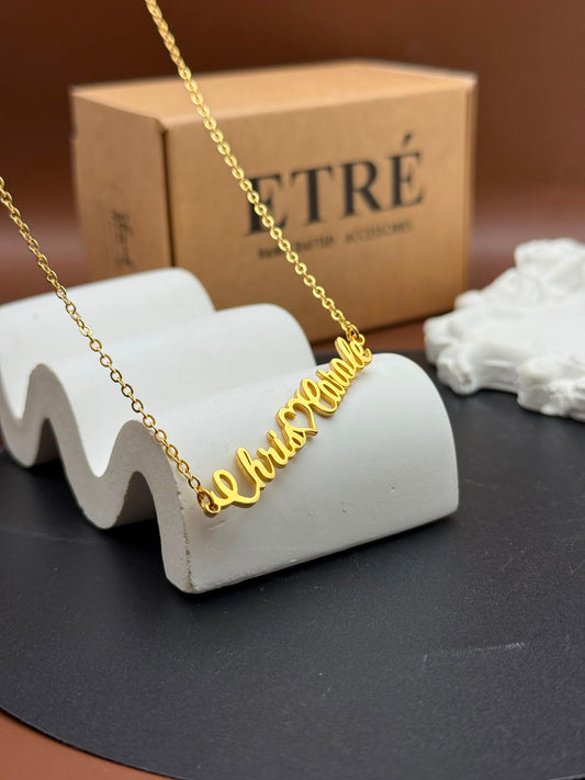 Custom Couple Name Necklace with Heart